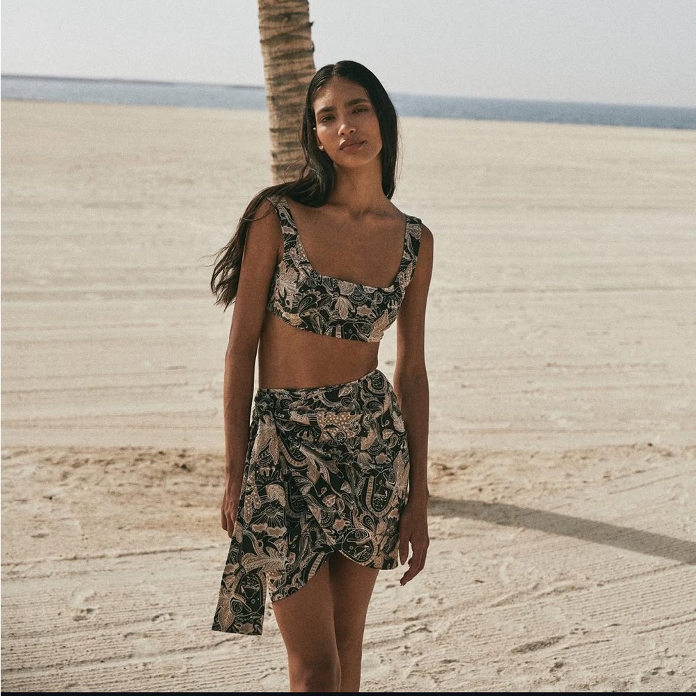 Second Summer Label Tarida Wrap Skirt in Signature Print